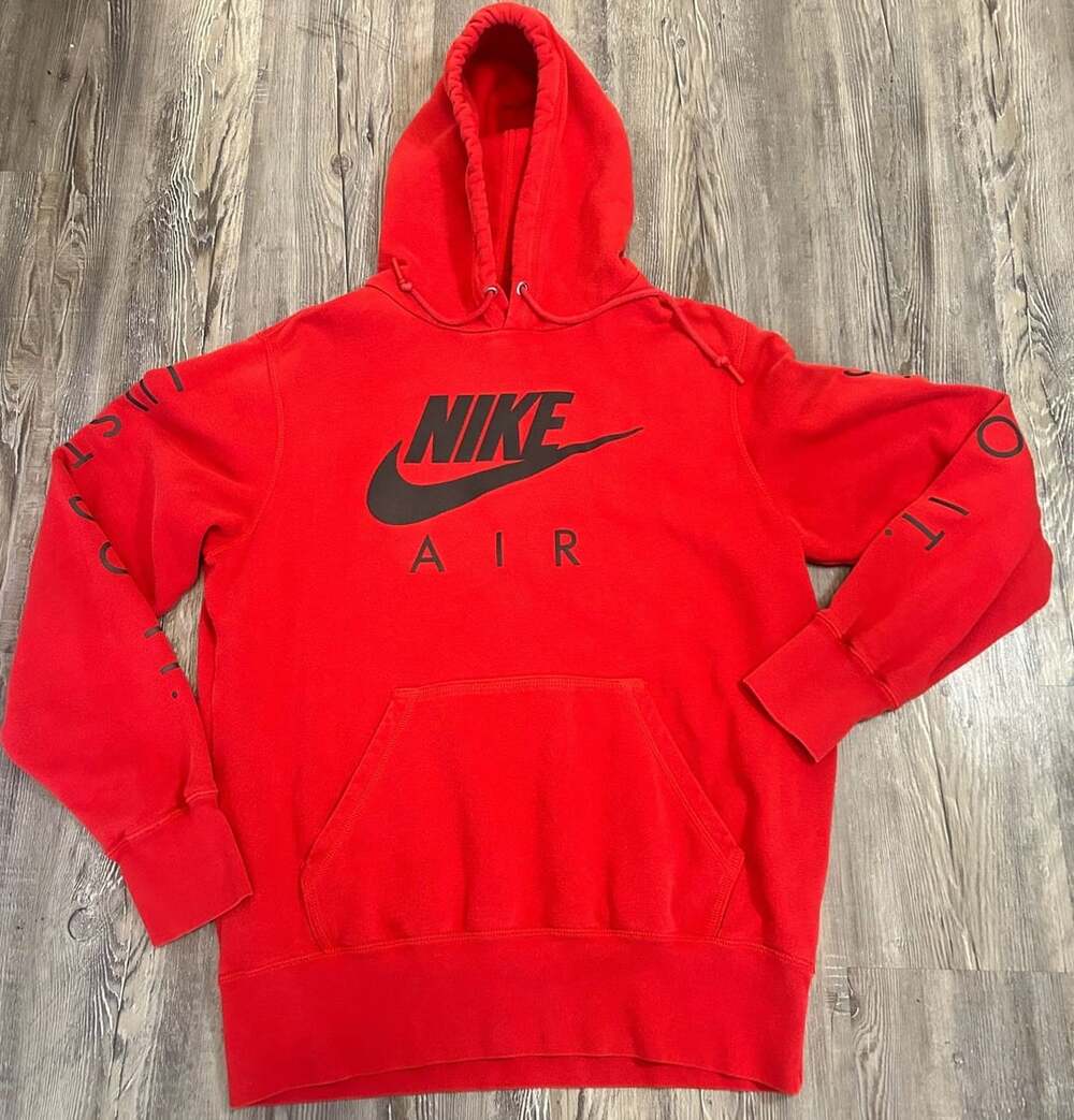 Nike Air Just Do It Red Pullover Hoodie Sz M